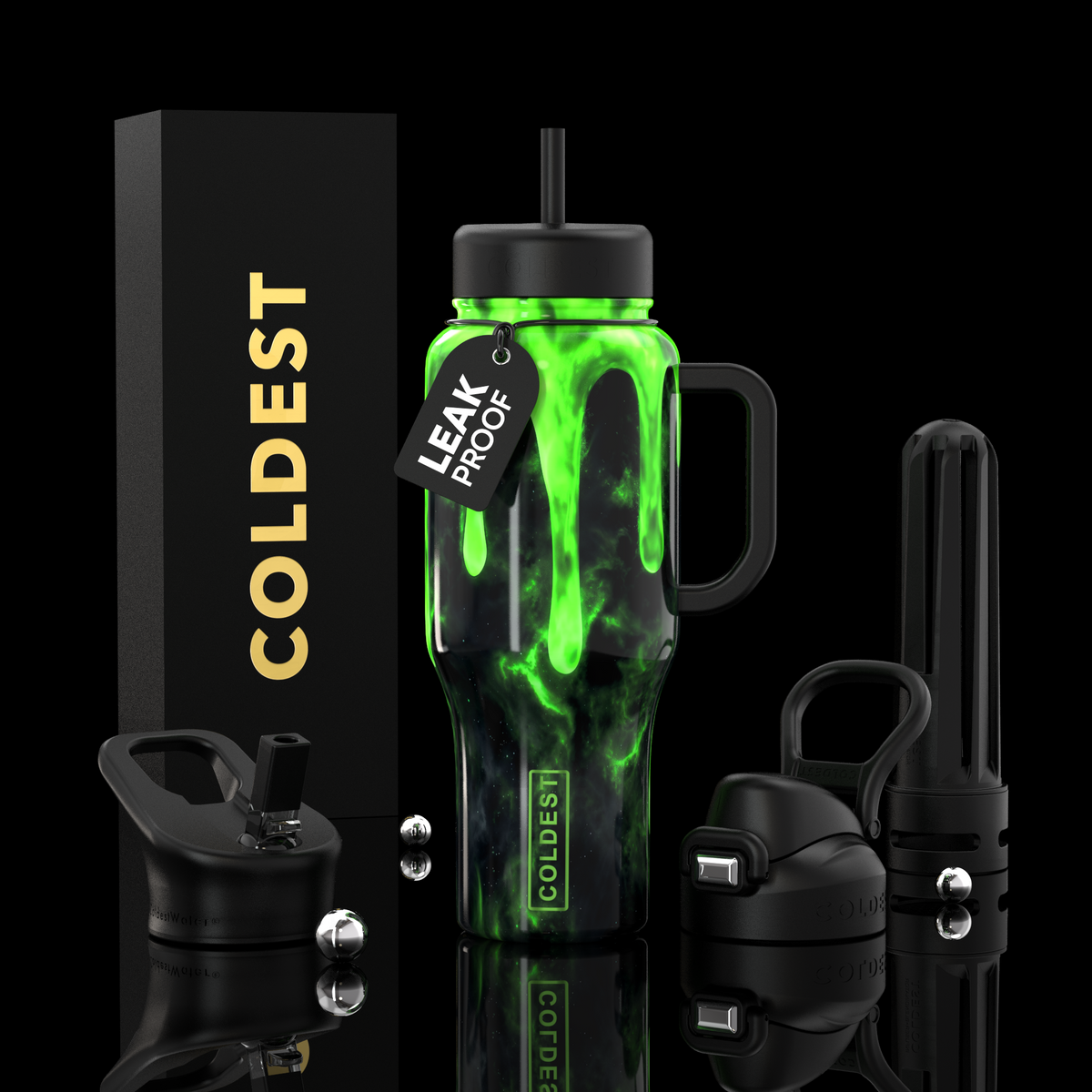 COLDEST Limitless Ultra v8 36oz Water Bottle with 3 Lids