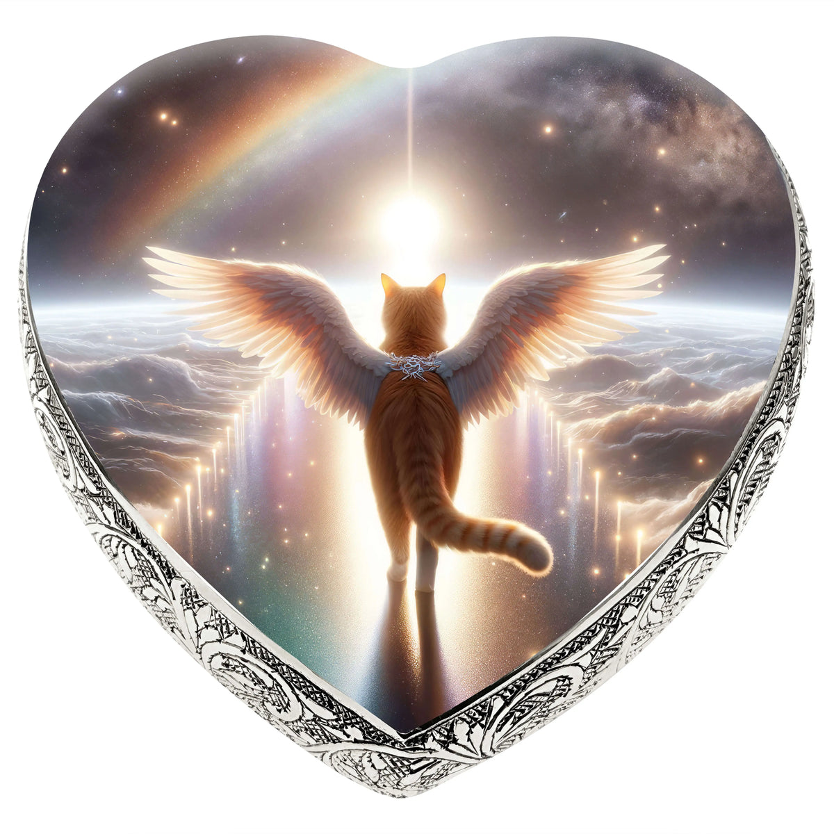 Rainbow Bridge Orange Cat Urn
