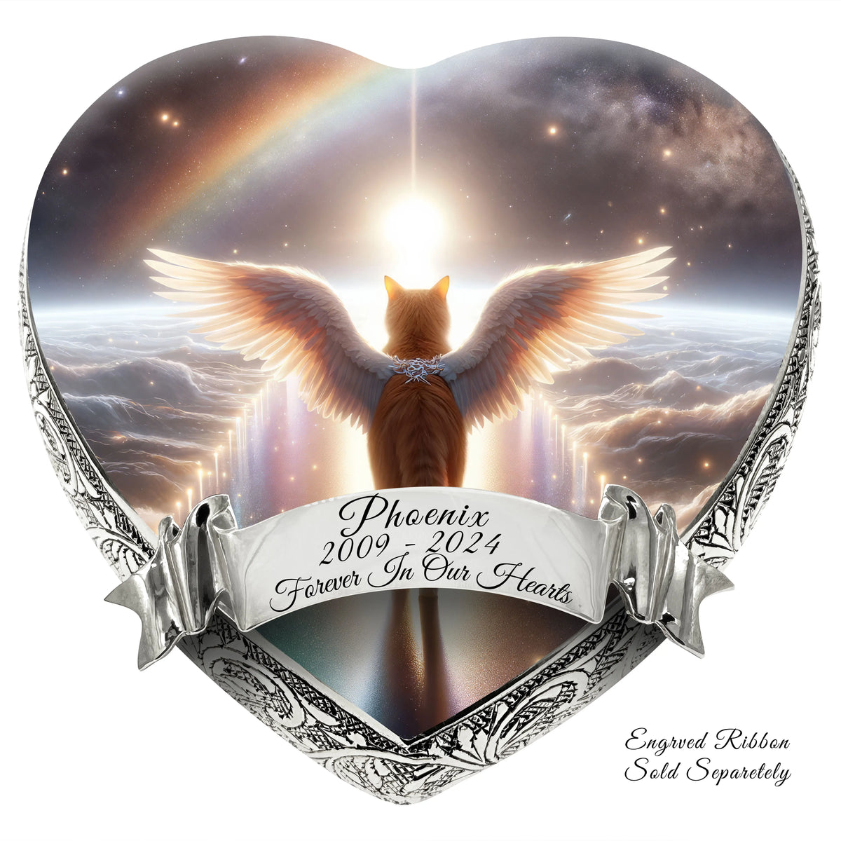 Rainbow Bridge Orange Cat Urn