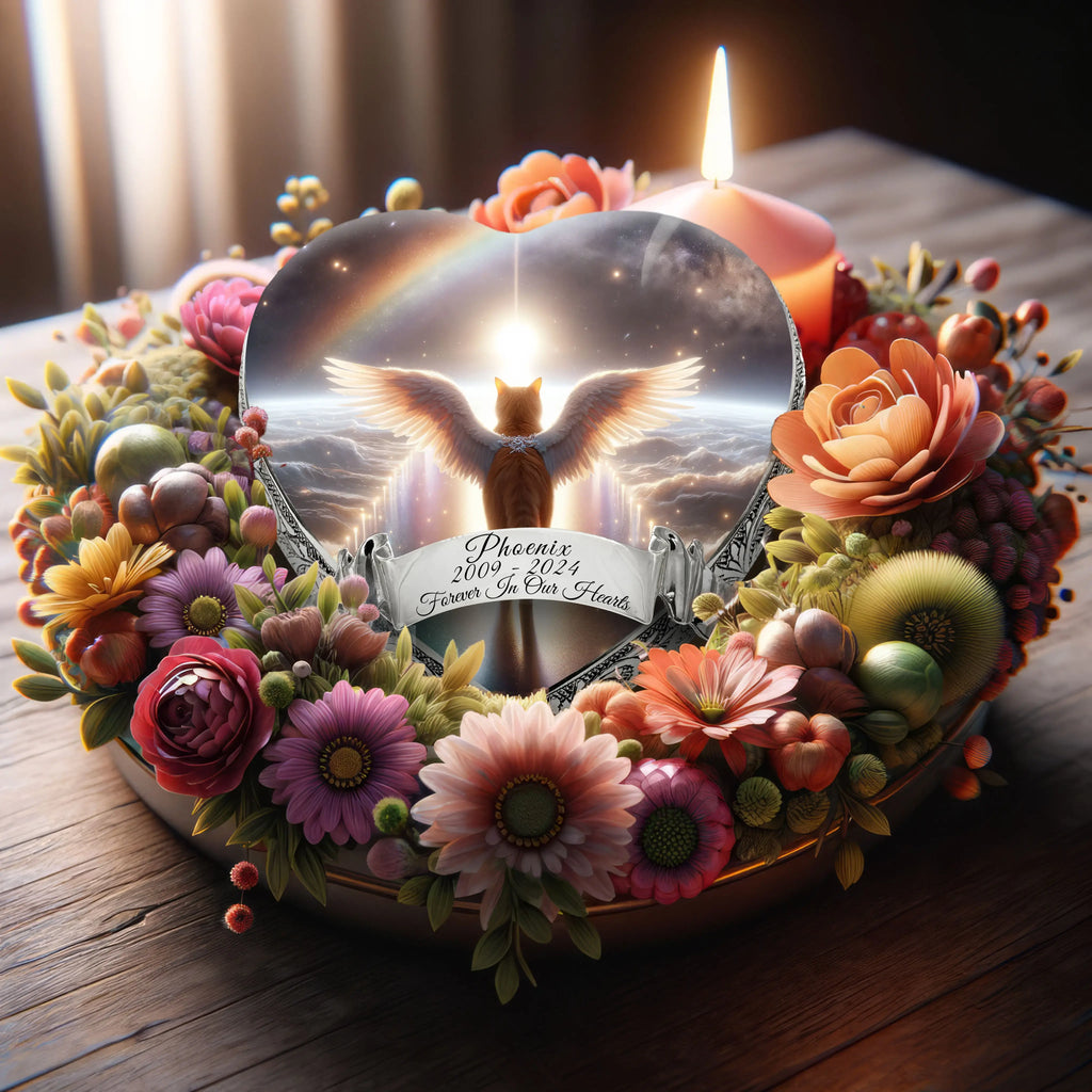 Rainbow Bridge Orange Cat Urn